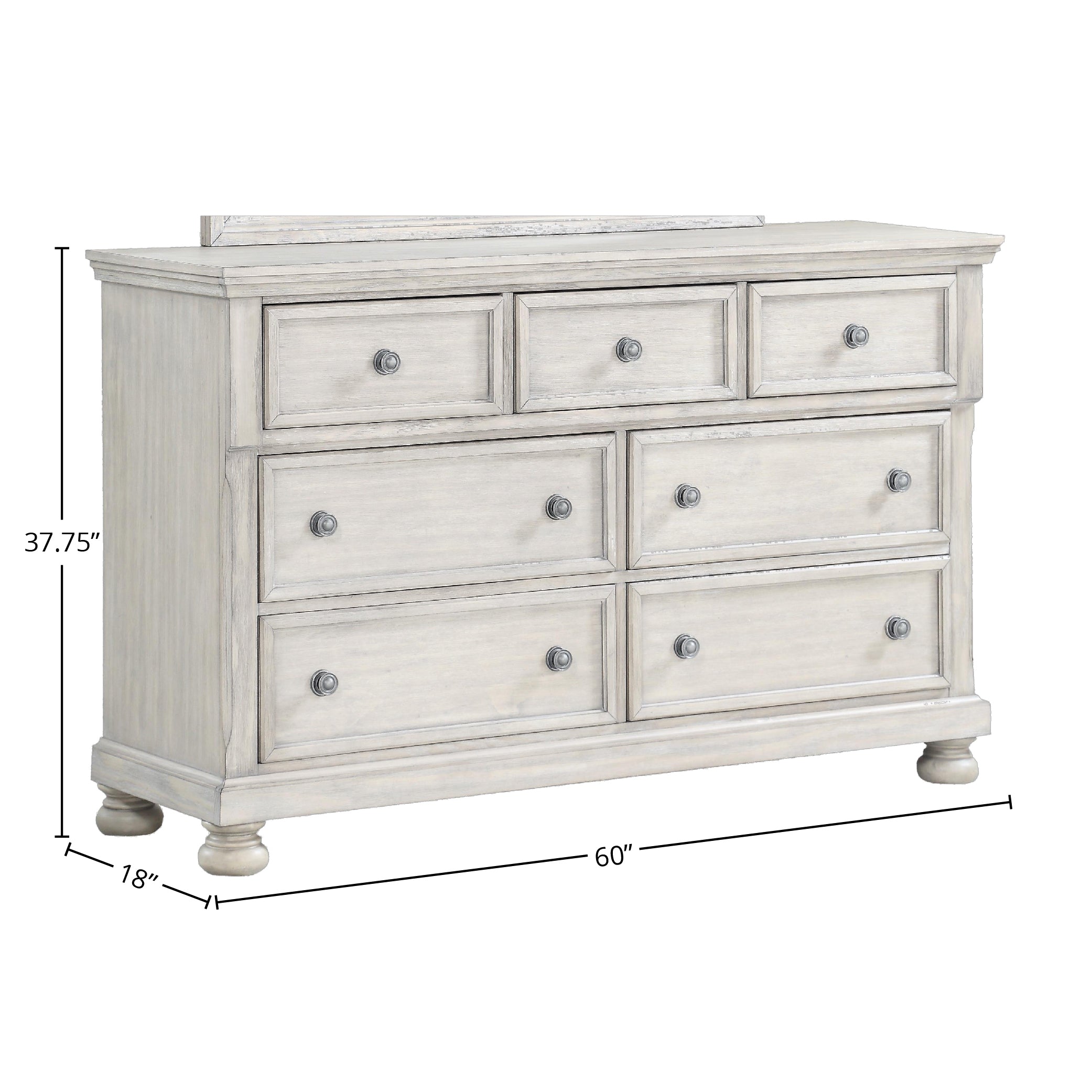 Seven Drawer Dresser Antique Gray - Grand Goldman Shop