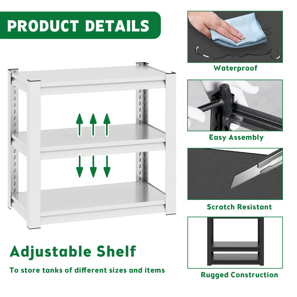 Stylish Metal Aquarium Stand for 20-30 Gallon Tanks, Antique White, 3-Tier Adjustable Shelf - Grand Goldman Shop