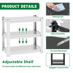 Stylish Metal Aquarium Stand for 20-30 Gallon Tanks, Antique White, 3-Tier Adjustable Shelf - Grand Goldman Shop