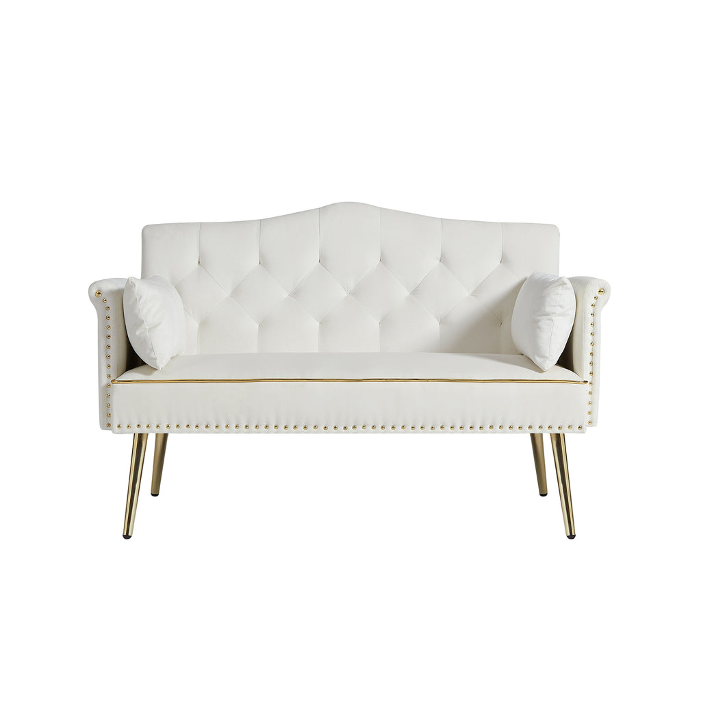 CREAM WHITE  2 SEATER SOFA - Grand Goldman Shop