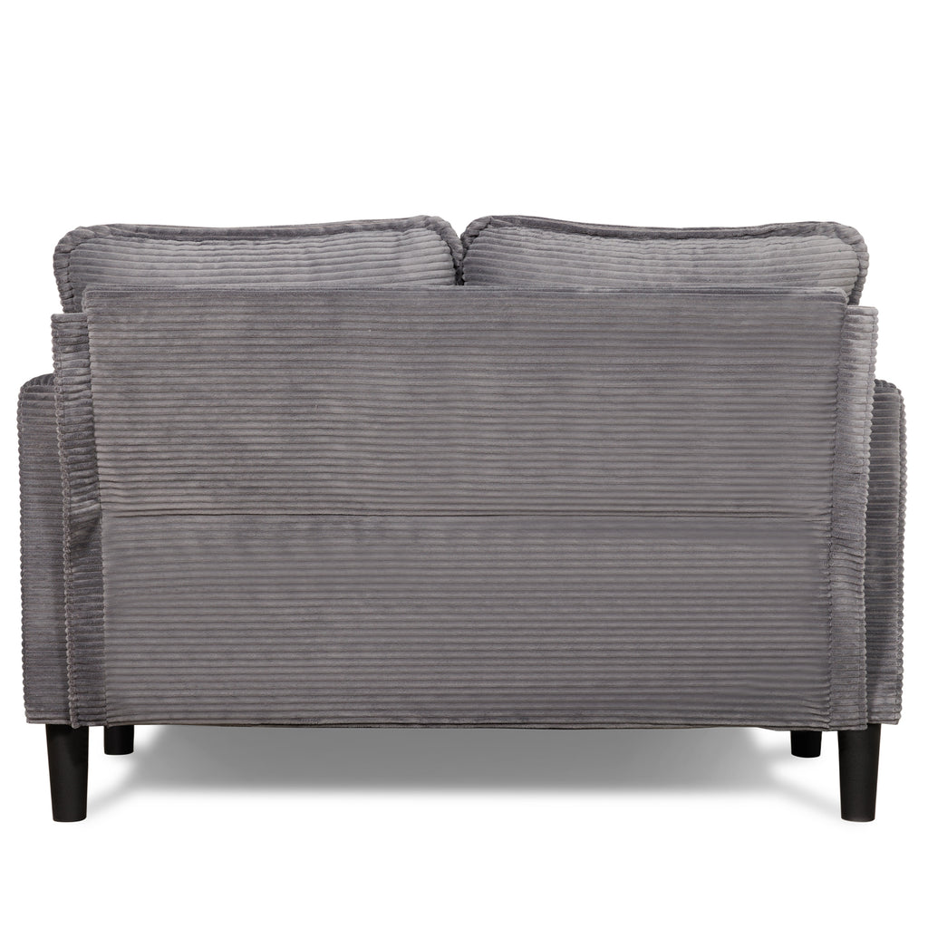 48' Soft Corduroy Loveseat Couch W/Soft Cushions,Side Storage Pocket,Sturdy Composite Board & Solid Wood Frame, High Rebound Sponge,Easy Assembly,Ideal for Living Room,Apartment,Dorm,Office. - Grand Goldman Shop