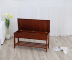 Quality Solid Wood Shoe Bench with Storage, Cherry - Grand Goldman Shop
