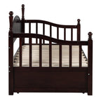 Wooden Twin Size Daybed with Twin Size Trundle, Extendable Daybed with Two Storage Drawers, Espresso(Expected Arrival Time:9.12) - Grand Goldman Shop
