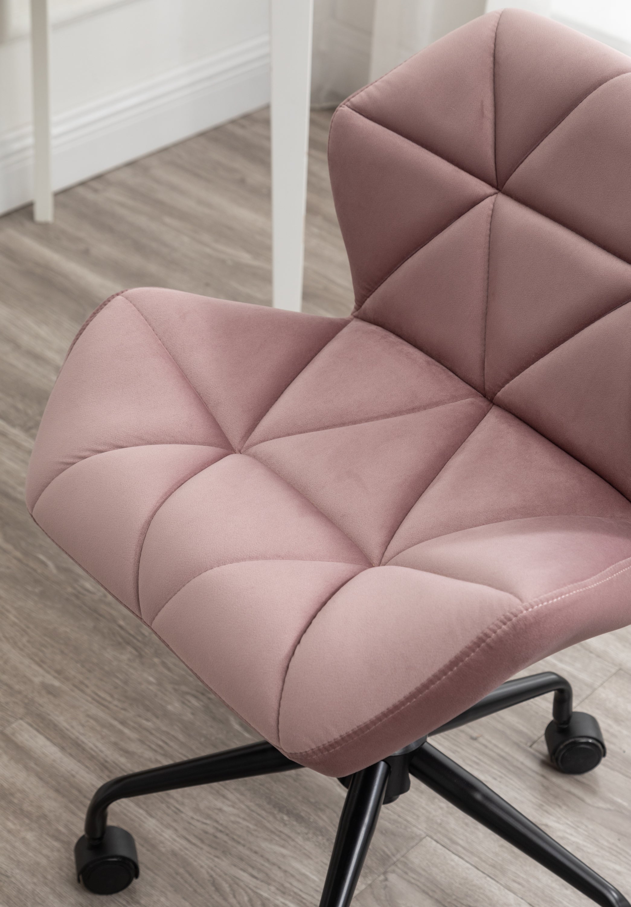 Eldon Diamond Tufted Adjustable Swivel Office Chair, Mauve - Grand Goldman