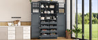 [Assembly Video Provided] TOPMAX 35.5x17.6x70.9inch Freestanding Kitchen Pantry Cabinet, Tall Storage Cabinet with 4 Doors, 2 Door Shelves, 8 Pull-out Trays and Adjustable Shelf for Dining Room, Gray - Grand Goldman Shop