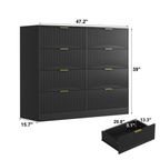Modern 8 Drawers Dresser Chests for Bedroom,47.2' Wide Wood Chest of Drawers with Gold Metal Handle,Drawer Organizer for Bedroom,Living Room,Hallway and Entryway,Black - Grand Goldman Shop