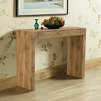Elegant Natural Wood Grain Bar Table-50 Inches Long, a Practical Choice for Modern Homes.Wood Grain Texture Sticker,Equipped With Two Drawers.Serving As A Bar Table Or A Desk. - Grand Goldman Shop