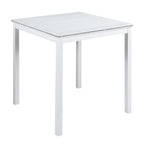 5 Piece Counter Height Table Set, Wooden Kitchen Table Set with Square Table and 4 Upholstered Chairs, Counter Height Dining Table with Crystal Decoration and Chair Set for Kitchen, Dining Room, White - Grand Goldman Shop