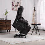 Wine Red High Density Foam Lift Chair for Big and Tall with Heat & Massage, 2 Pockets, 2 Cup Holders, Dual Remote, UL Certified OKIN Motor - Grand Goldman Shop