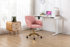 Modern Teddy Fabric Material Adjustable Height 360 Revolving Home Office Chair With Gold Metal Legs And Universal Wheel For I