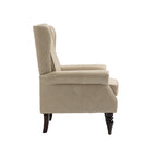 Modern Accent Chair Lounge Chair with Sturdy Wood Legs in Camel PU Leather for Living Room and Bedroom - Grand Goldman Shop