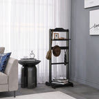 Accent Portable Garment Rack,Clothes Valet Stand with Storage Organizer,Black Finish - Grand Goldman Shop