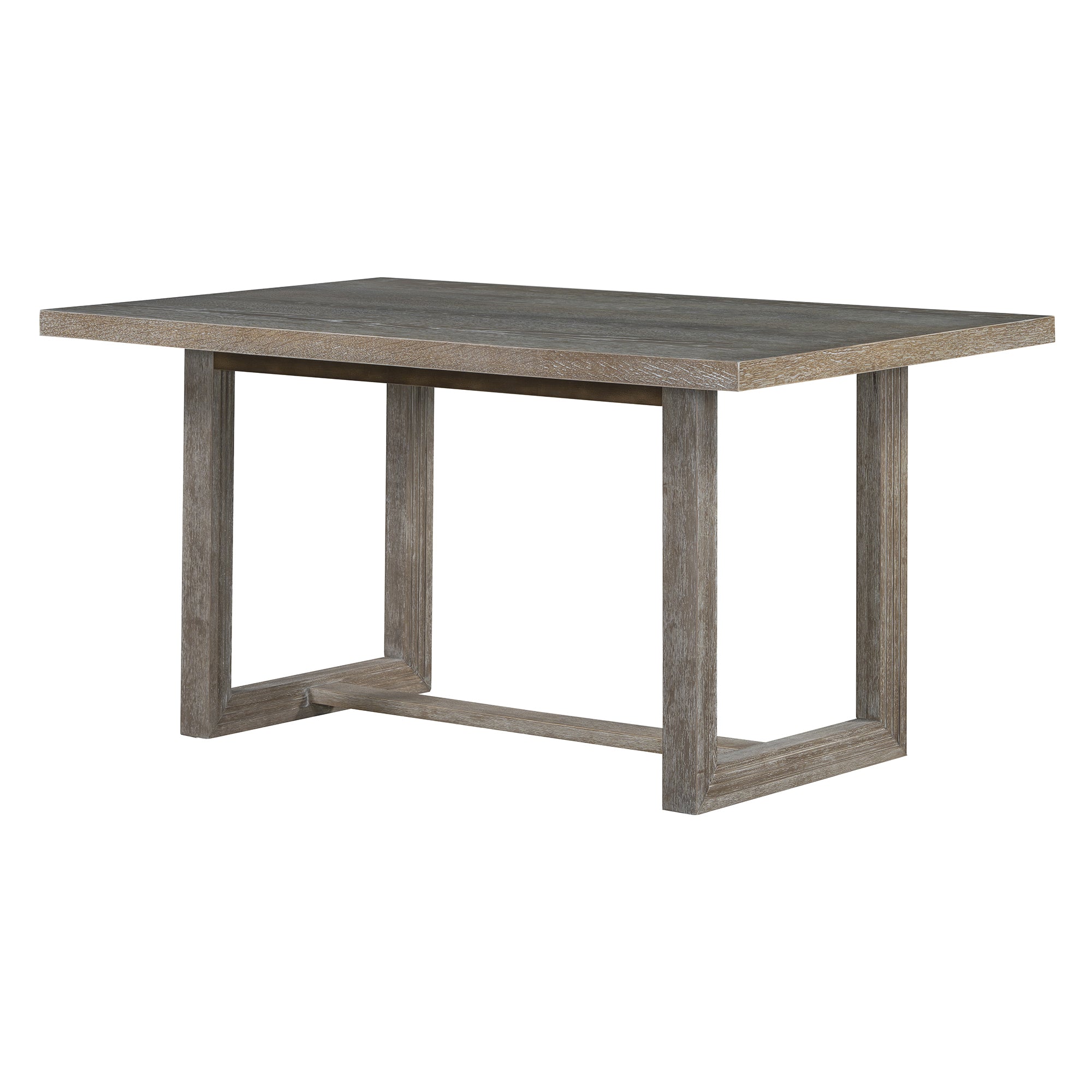 TREXM 6-Piece Retro Dining Table Set for 6, 60' Wood Kitchen Table and Chairs Set of 4 with Bench Designed Trestle Base for kitchen & Dining Room (Gray) - Grand Goldman Shop