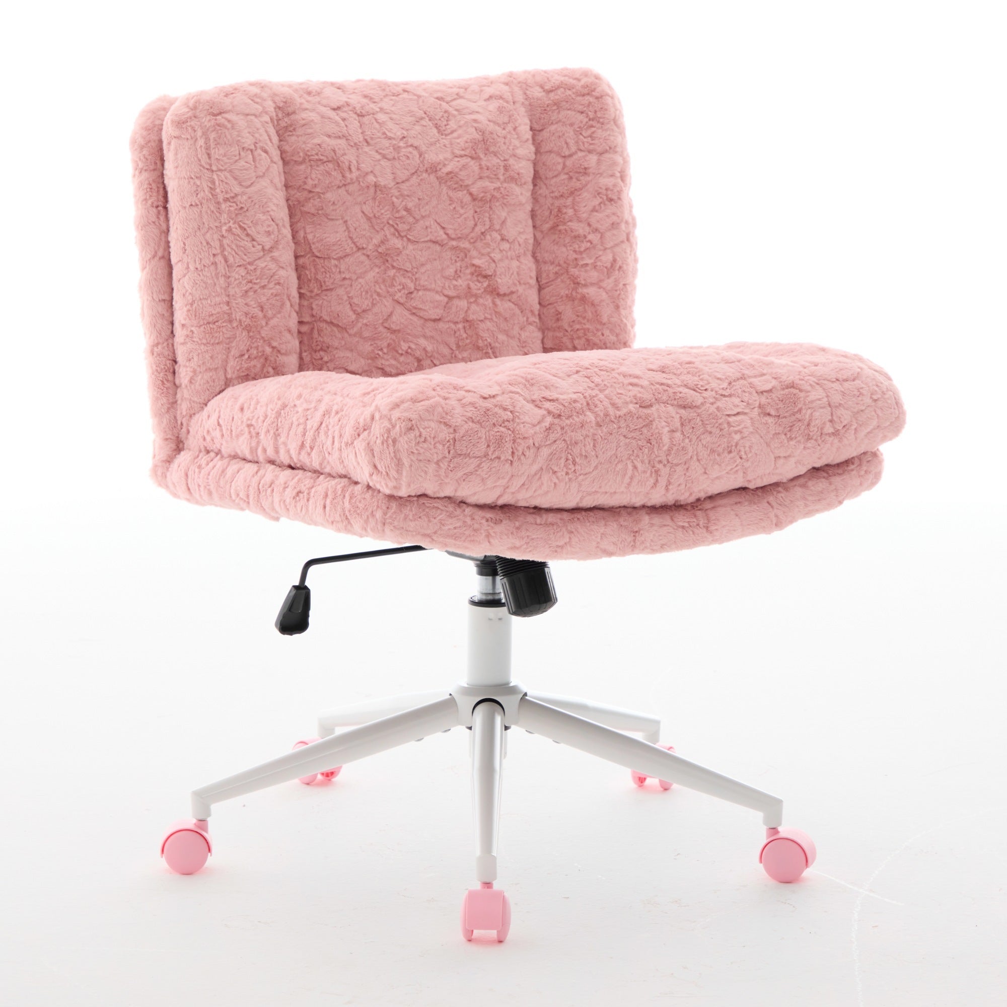 W26.4 inch Wider seat Office Chair,Artificial rabbit hair Home Office Chair with Metal Base,Adjustable Desk Chair Swivel Offi