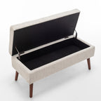 Storage Bench with Storage Bench for Bedroom End of Bed Bench Foot of Bed Bench Entryway Bench Storage Ottoman Bench 43.7' W x 18.1' D Off White Bench - Grand Goldman Shop