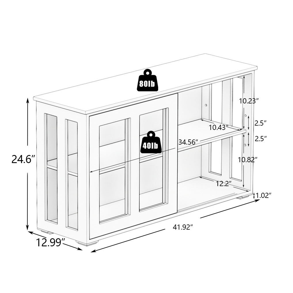 Kitchen Storage Stand Cupboard With Glass Door-Black - Grand Goldman Shop