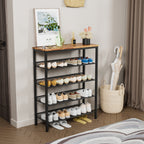 Industrial shoe rack, adjustable country style 5-layer shoe rack storage rack, with 4 mesh shelves, suitable for entrance, living room, bedroom and porch - Grand Goldman Shop