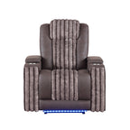 Duran Brown 3PC Power Reclining Sofa-Loveseat and Recliner with Power Headrest, LED, USB, and Bluetooth Speaker - Grand Goldman Shop