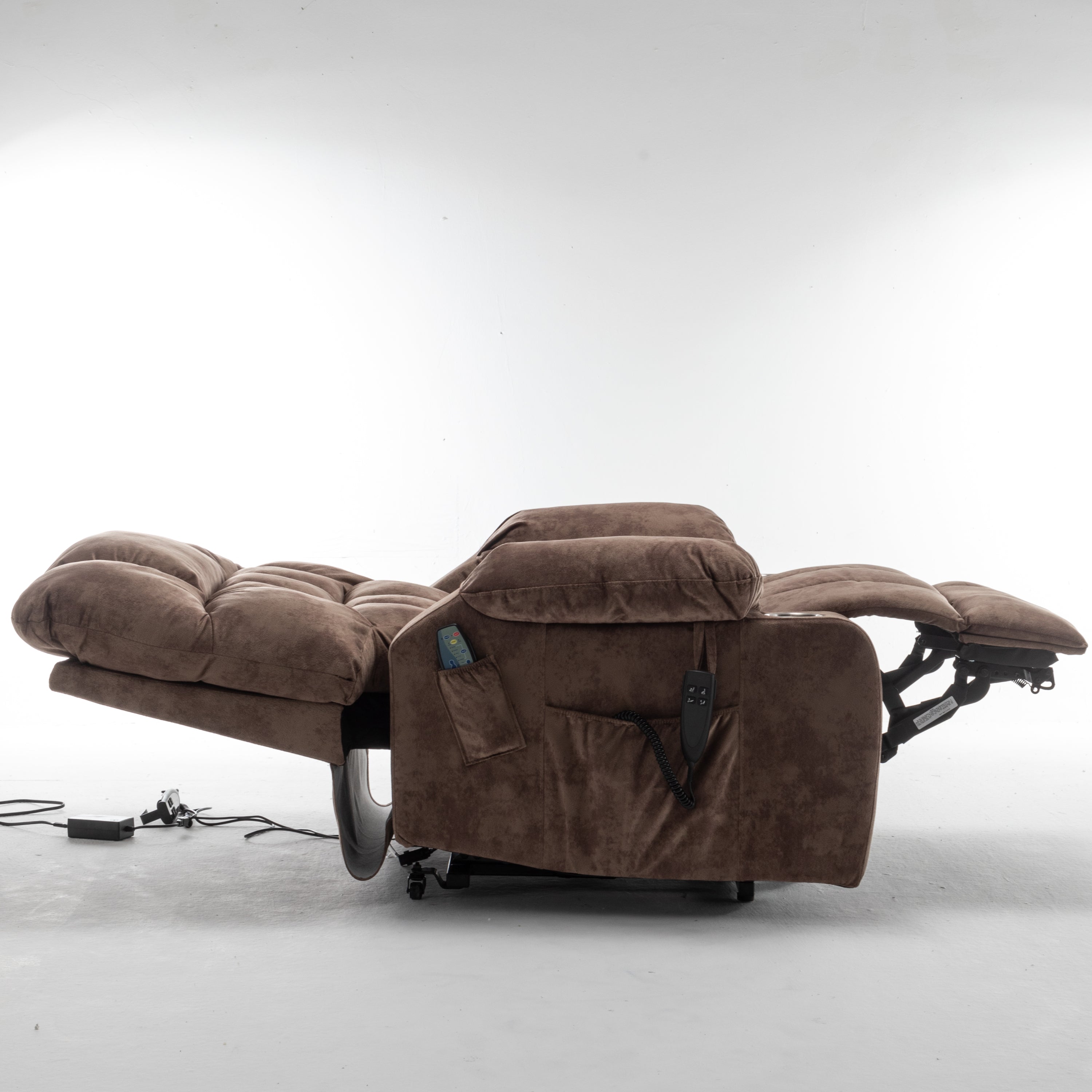 Lift Chair for Big and Tall Person with Inconvenient Legs: High Density Foam Lift Sofa with Heat and Massage, 2 Pockets, 2 Cup Holder, 2 Remote, 2 OKIN Motor - Grand Goldman Shop