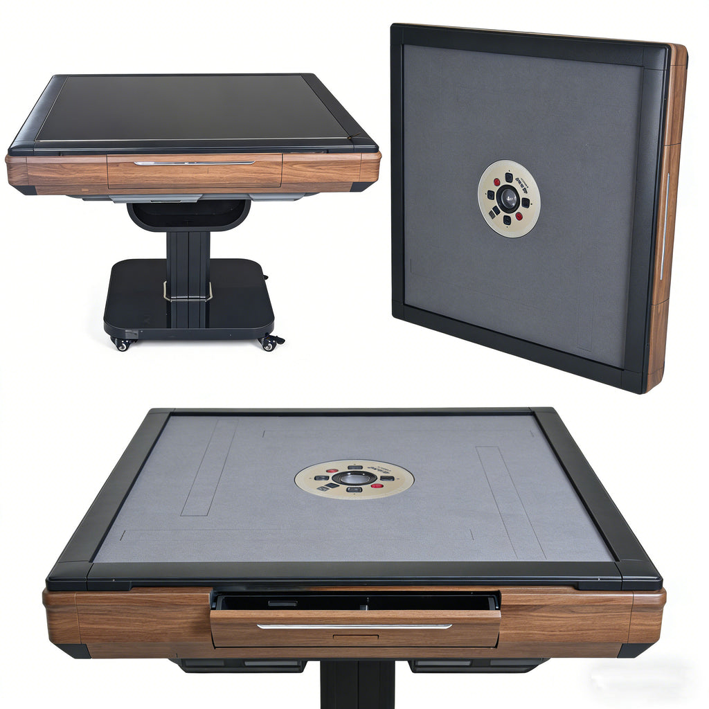 Foldable Ultra-Thin Automatic Mahjong Table with Wheels, 42mm Numbered Tiles (Chinese & American Style), 2 Magnetic Tile Sets