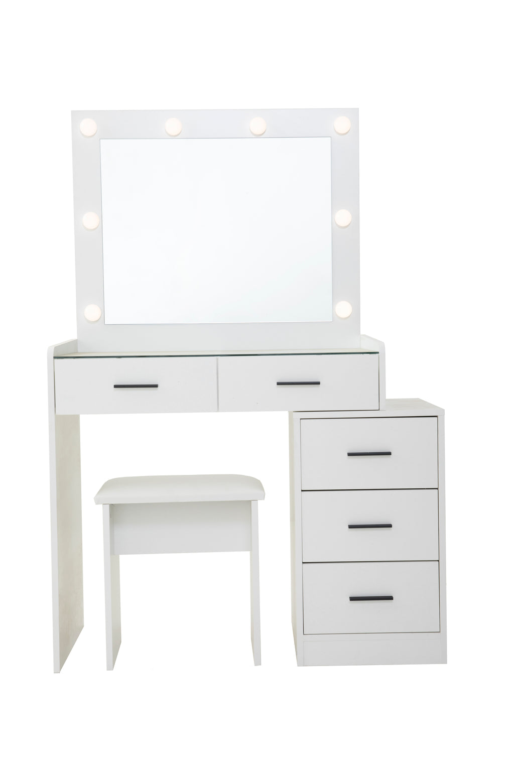White color adjustable dressing table with 5 drawers - Grand Goldman Shop