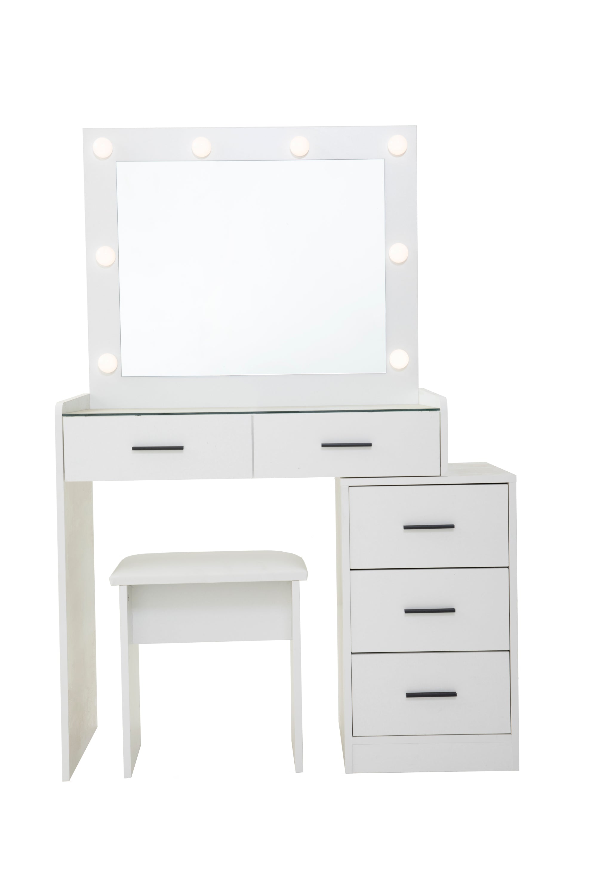 White color adjustable dressing table with 5 drawers - Grand Goldman Shop