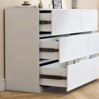Modern 6 Drawer Dresser with Spacious Countertop and Concealed Handles, Storage Cabinet for Bedroom and Living Room, White MDF - Grand Goldman Shop