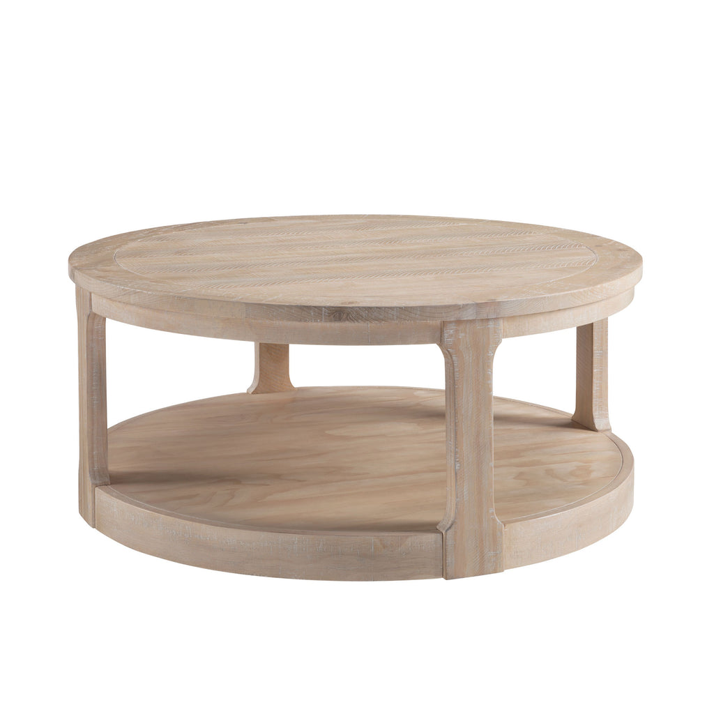 40inch Large Curved 2 Tier Traditional Round Circle Wooden Center Coffee Table,Rounded Table with Wheels,Mid Century Rustic Style Table for living Room,Office,Apartment,OAK - Grand Goldman Shop