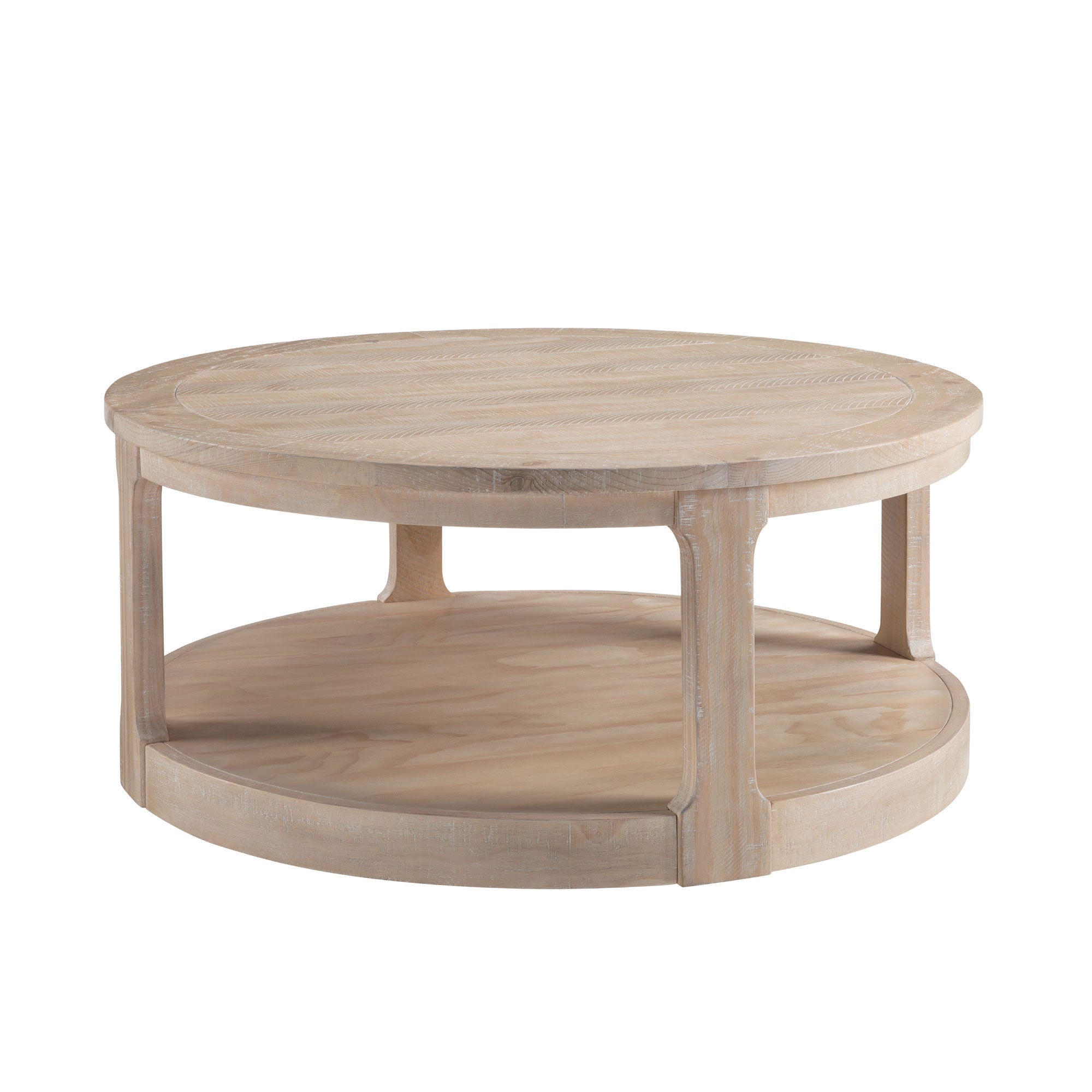 40inch Large Curved 2 Tier Traditional Round Circle Wooden Center Coffee Table,Rounded Table with Wheels,Mid Century Rustic Style Table for living Room,Office,Apartment,OAK - Grand Goldman Shop