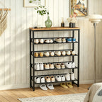 Industrial shoe rack, adjustable country style 5-layer shoe rack storage rack, with 4 mesh shelves, suitable for entrance, living room, bedroom and porch - Grand Goldman Shop