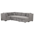 U-shaped Sectional Sofa Pull out Sofa Bed with USB Ports, Power Sockets, Storage Chaise, Light Gray Chenille, 108.6' - Grand Goldman Shop