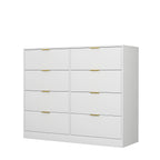 8 Drawers Dresser for Bedroom, Wood Bedroom Dresser Modern Drawer Chest, 8 Chest of Drawer, Tall Dresser for Closet, Dressers Organizer for Living Room, Closet, Hallway White - Grand Goldman Shop