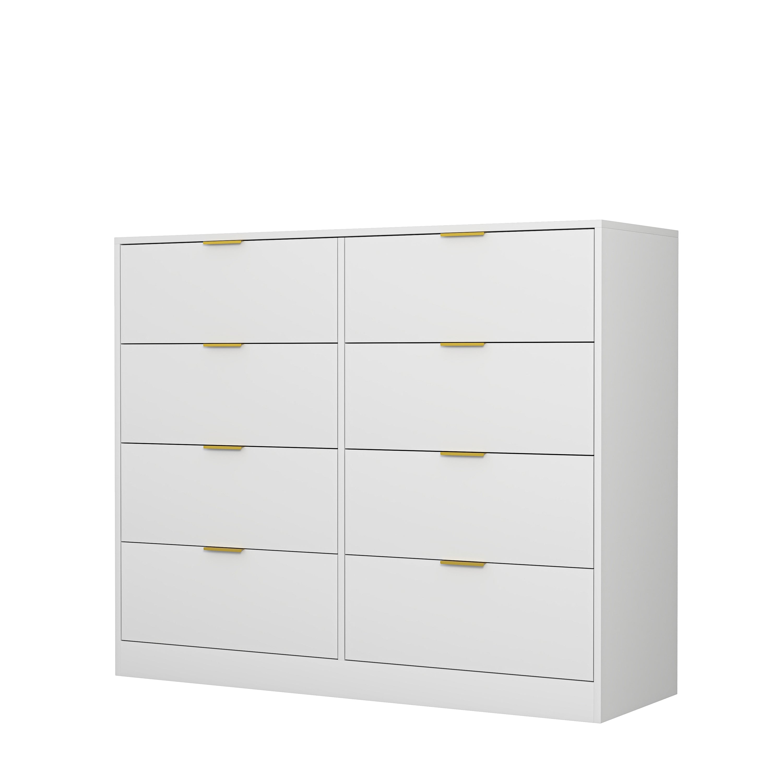 8 Drawers Dresser for Bedroom, Wood Bedroom Dresser Modern Drawer Chest, 8 Chest of Drawer, Tall Dresser for Closet, Dressers Organizer for Living Room, Closet, Hallway White - Grand Goldman Shop