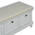 TREXM Classic Shoe Bench with Cushion and Three Drawers, Fluted Entryway Bench with Storage for Living Room, Entryway, and Hallways (Light Gray, OLD SKU: N715P207812E ) - Grand Goldman Shop