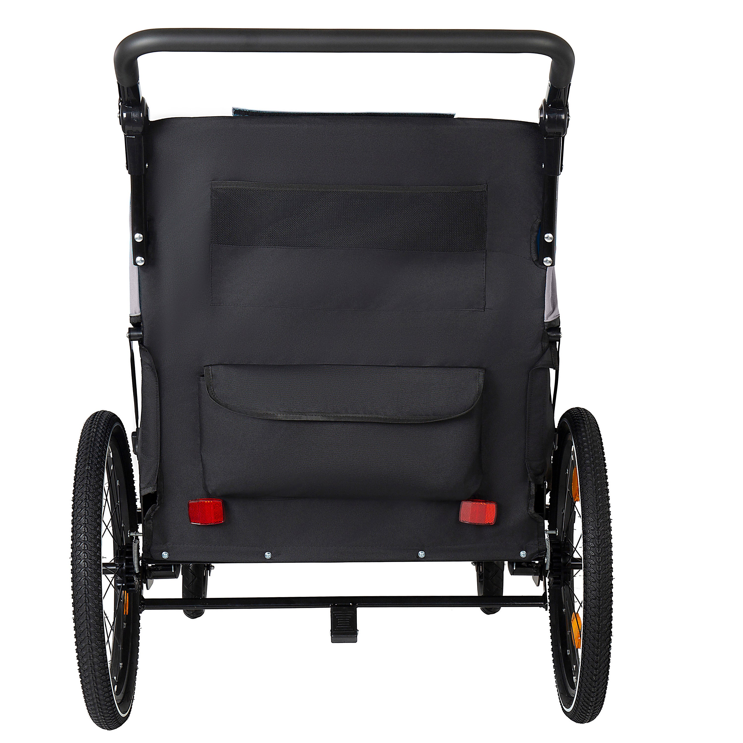 2 in 1 Kids Bike Trailer and Stroller for 1 to 2 Children, Jogging Function, Foldable Compact Storage with Universal Bike Hit