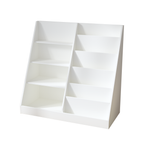 Kids Bookshelf and Toy Storage Organizer, Multifunctional 4-Tier White Wooden Bookcase with Toy Bin for Nursery, Playroom, or