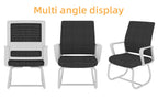 Minimalist Modern Office Chair with Metal Frame, Soft Mesh Backrest, Comfortable Polyurethane Cushion, White+Black, Suitable 