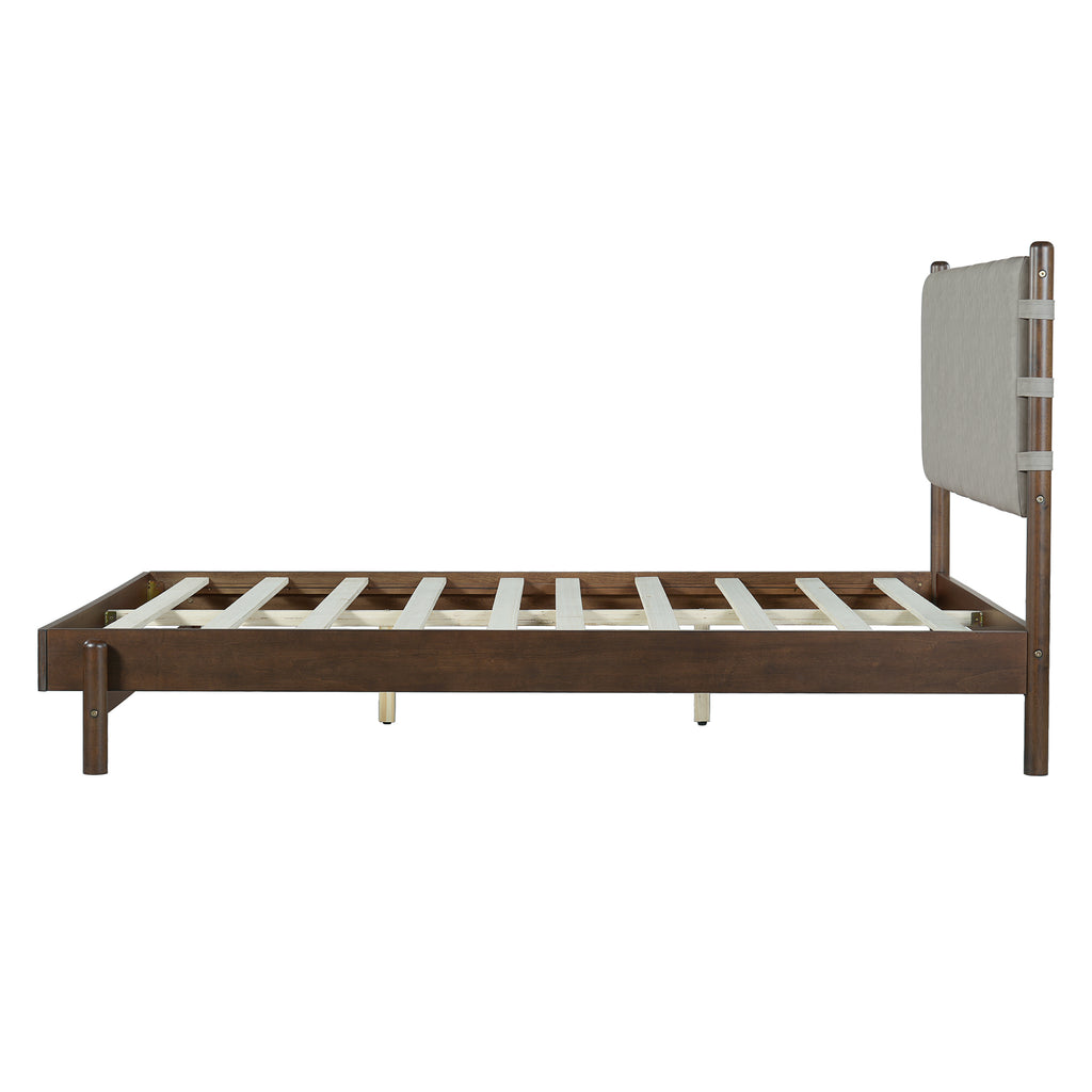 Modern Queen Bed Frame Set with 2 Nightstands, Light Gray Wood Platform Bed with Headboard and Matching Bedside Tables for Bedroom - Grand Goldman Shop