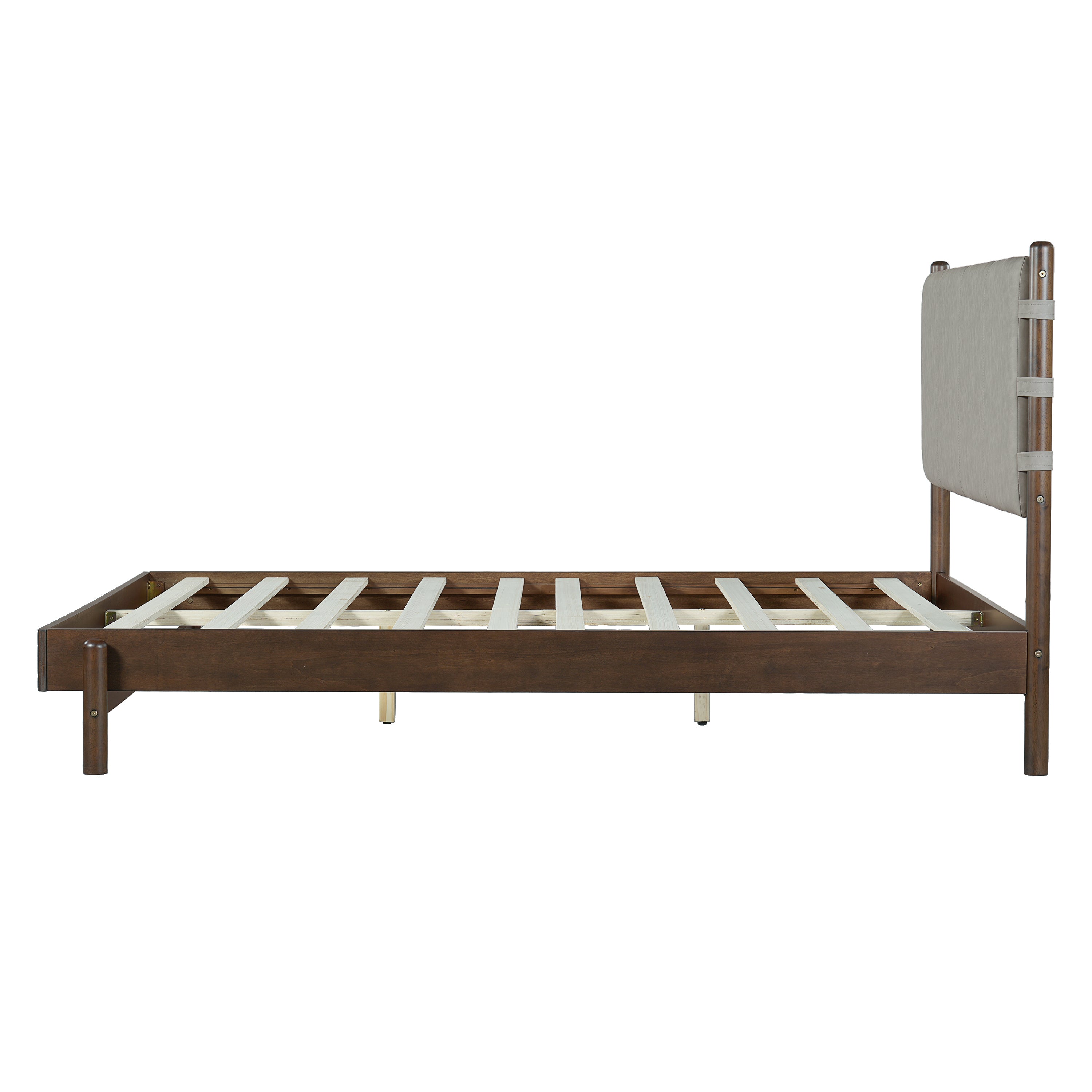 Modern Queen Bed Frame Set with 2 Nightstands, Light Gray Wood Platform Bed with Headboard and Matching Bedside Tables for Bedroom - Grand Goldman Shop