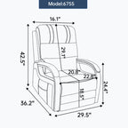 Power Brown Leatheraire Lift Recliner Chair Dual Motor Infinite Position Up to 350 LBS with Solid Wood Armrests, Heat Massage and Heavy Duty Motion Mechanism - Grand Goldman Shop