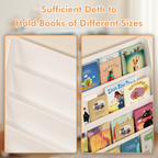 4-Tier Kids Bookshelf, Toddler Book Display Shelves in White, Made of MDF with Rounded Edges, 31.5 x 11.8 x 34.65 inches - Gr