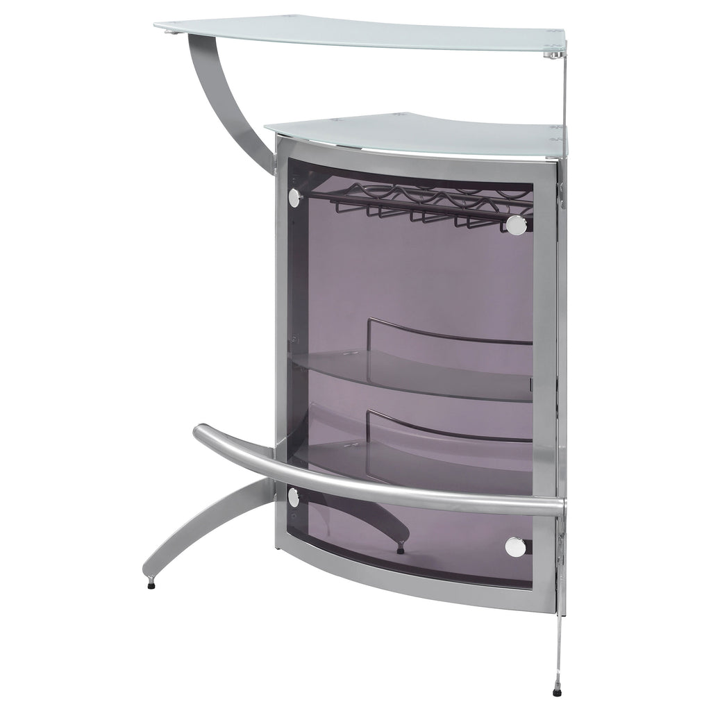 Elaina Silver 2-shelf Home Bar - Grand Goldman Shop