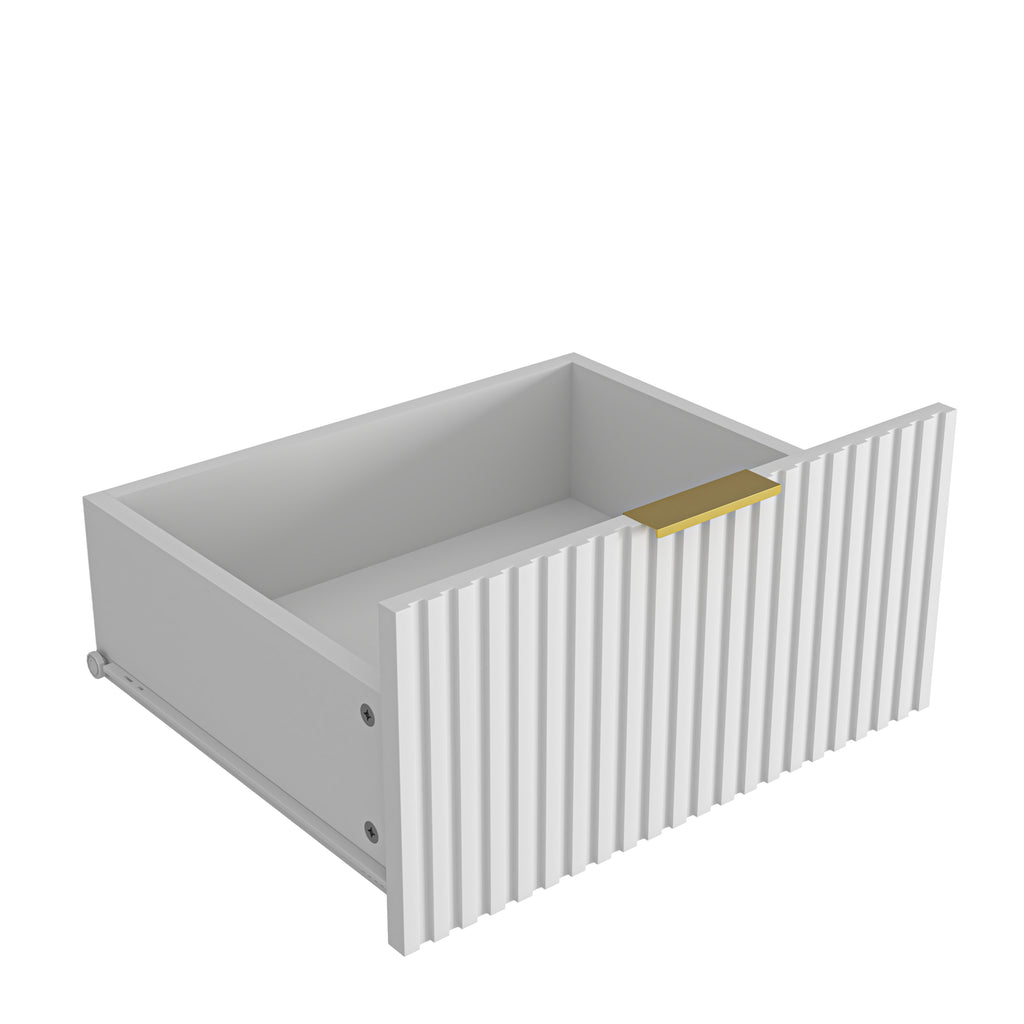 White 9 Drawer Dresser, 63' Large Deep Chest of Drawers, Wooden Dresser Storage Cabinet with 9 Drawers for Bedroom, Long Dressers for Living Room, Hallway, Drawer panel with wavy patterns - Grand Goldman Shop
