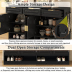 U-Style Farmhouse Sideboard with 3 Drawers & 4 Doors,59.1' Multi-Functional Storage Buffet with Adjustable Shelf and Open Storage Compartments, Suitable for Dining Room, Living Room, Entryway. - Grand Goldman Shop