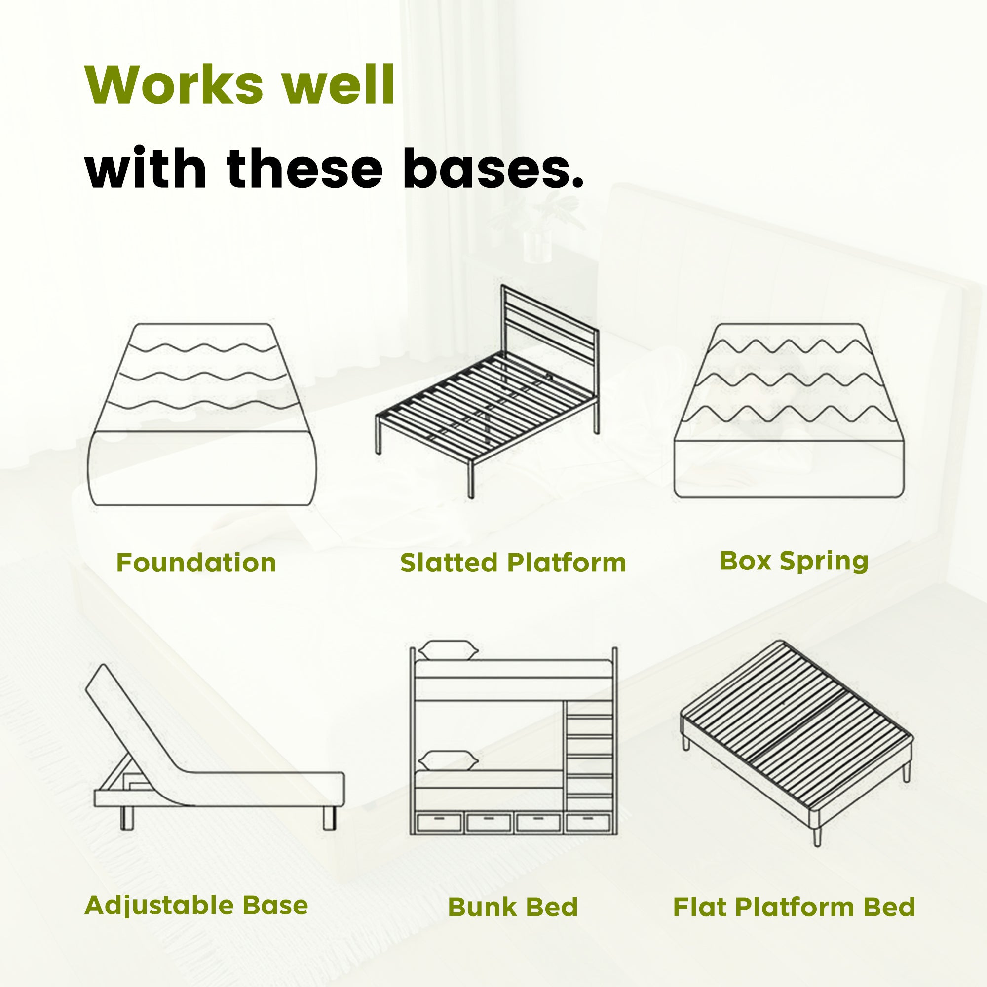 Twin Size Memory Foam Mattress,12 Inch Bed Mattress,with Cooling Green Tea Gel, CertiPUR-US Certified,White - Grand Goldman Shop