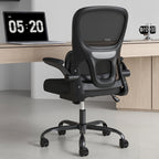 Office Chair, Mesh Ergonomic Office Chair with Lumbar Support, Comfy Computer Desk Chair with Flip Armrest Rolling Wheels for