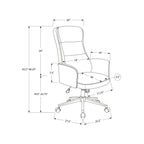 Contemporary Black Leather-Look Office Chair with Adjustable Height, Ergonomic Design, Chrome Base, and Padded Armrests - Gra
