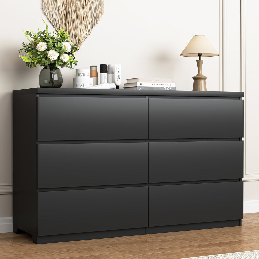6 Drawer Storage Cabinet ,Dresser, Wood Storage Tower Clothes Organizer, Wide Chest of 6 Drawers, Large Storage Space for Bedroom, Hallway, Entryway Living Room - Grand Goldman Shop