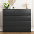 8 Drawers Dresser for Bedroom, Wood Bedroom Dresser Modern Drawer Chest, 8 Chest of Drawer, Tall Dresser for Closet, Dressers Organizer for Living Room, Closet,Black - Grand Goldman Shop