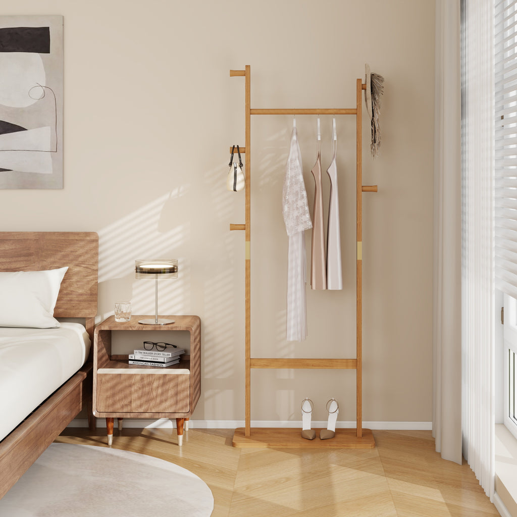 Solid wood hanger set 23.6*11*71 inches. This product is made of eco-friendly material, easy to assemble, elegant and stylish. It can be placed in the bedroom/entrance/living room (inatural ) - Grand Goldman Shop